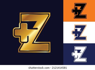 Initial Z monogram with a plus sign. Logo for medical or health business, and company identity