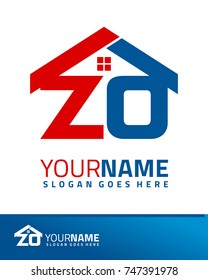 Initial Z & O real estate logo template vector