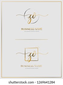Initial Z O ZO handwriting logo vector. Letter handwritten logo template.