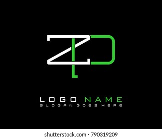 Initial Z & P minimalist logo template vector