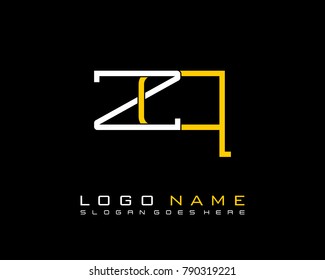Initial Z & Q minimalist logo template vector