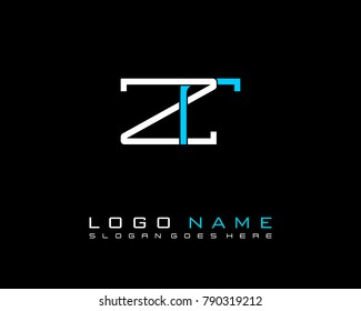 Initial Z & R minimalist logo template vector