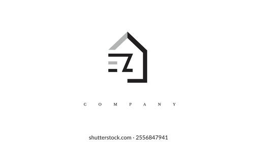 Initial Z Real Estate Logo Design Vector