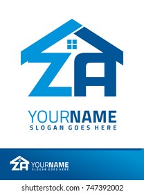 Initial Z & A real estate logo template vector