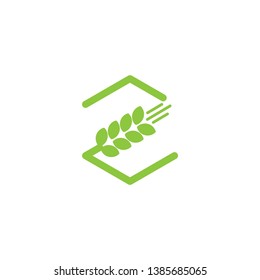 Initial z and rice leaves logo design inspiration