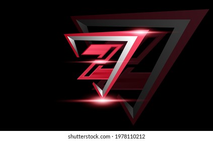 Initial Z with shield, vector initial letter monogram esport, twitch and gaming logo template