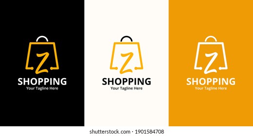 Initial  Z Shop Logo designs Template. Illustration vector graphic of  letter and shop bag combination logo design concept. Perfect for Ecommerce,sale, discount or store web element. Company emblem
