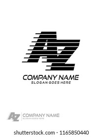 Initial A Z speed line logo template vector