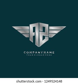 Initial A Z wing logo template vector