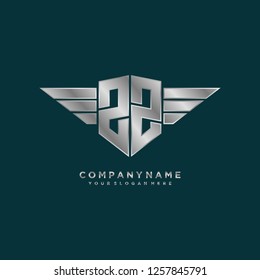 Initial Z Z wing logo template vector