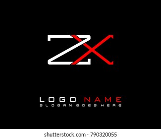 Initial Z & X minimalist logo template vector