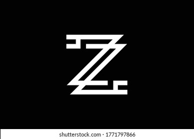 Initial Z ZZ modern monogram and elegant logo design, Professional Letters Vector Icon Logo on black background.