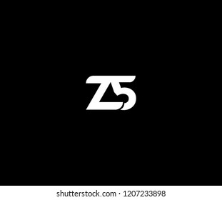Initial Z5 Letter Linked Simple Flat Modern Monogram Logo