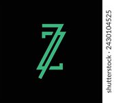 Initial Z7 Letter Linked Simple Flat Modern Monogram Logo
