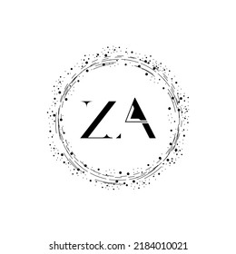 Initial ZA Abstract Modern Letter Logo Design vector With Black Background.