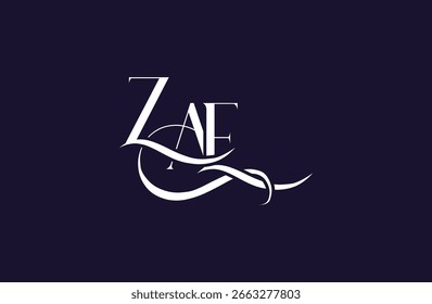 Initial ZAE letter logo design. Elegant Monogram Logo Design with Decorative Elements and Typography