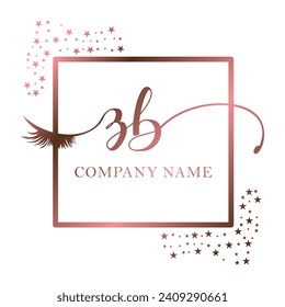 Initial ZB calligraphy company eye and eyelash handwriting