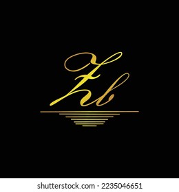 Initial ZB logo signature elegant gold element