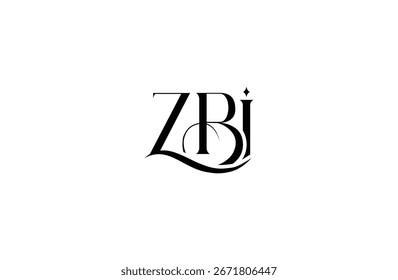 Design inicial do logotipo da letra ZBI. Elegante Monograma Logo Design com elementos decorativos e tipografia