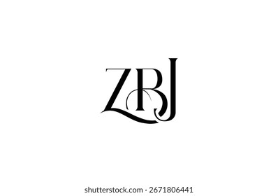 Initial ZBJ letter logo design. Elegant Monogram Logo Design with Decorative Elements and Typography