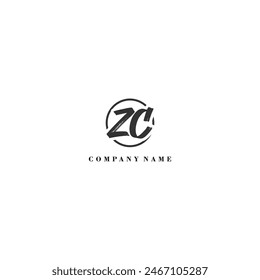 Initial ZC brush logo company trend identity