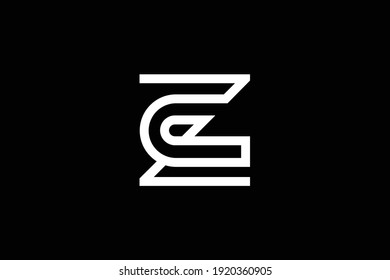 Primer monograma moderno ZC CZ y elegante diseño de logotipo, logotipo profesional Letras vectorial Icono sobre fondo negro.