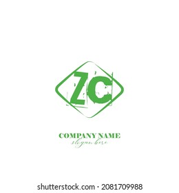 Initial ZC logo brush template vector