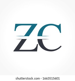 Initial ZC Logo Design Vector Template. Creative Letter ZC Business Logo Vector Illustration