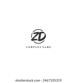 Initial ZD brush logo company trend identity