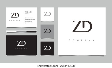 Initial ZD logo and business card