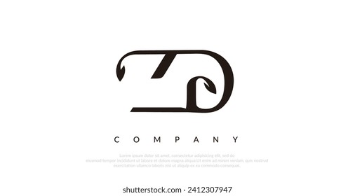 Initial ZD Logo Design Vector 
