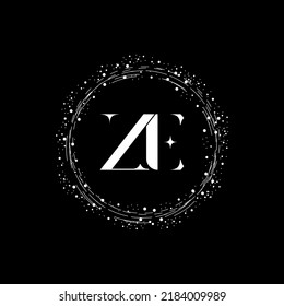 Initial ZE Abstract Modern Letter Logo Design vector With Black Background.