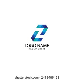 initial ZE origami Logo design vector