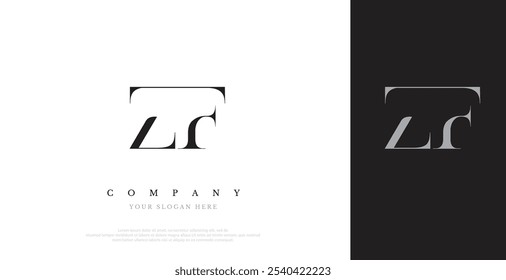 Vetor de design de logotipo ZF inicial 