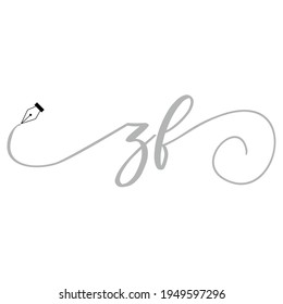 Initial ZF logo handwriting business illustration fashion simple