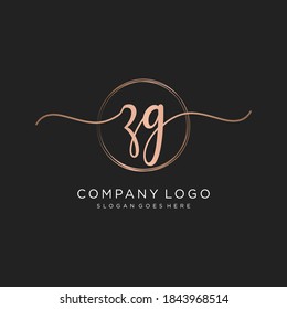 Monograma inicial de belleza ZG y diseño elegante de logotipo, logotipo de escritura a mano de firma inicial, boda, moda, floral y botánica con plantilla creativa.