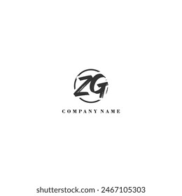 Initial ZG brush logo company trend identity
