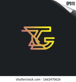 Initial ZG Logo monogram design template. Simple elegant shape style modern logo.