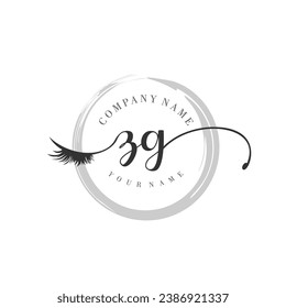 Initial ZG monogram eye and eyelash handwriting