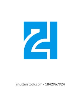 Initial ZH logo design, alphabet letter icon, creative typography illustration
