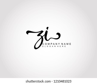Initial ZI handwriting logo vector