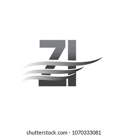 Initial ZI wing logo, grey color vector logotype, logo for company name business and company identity.