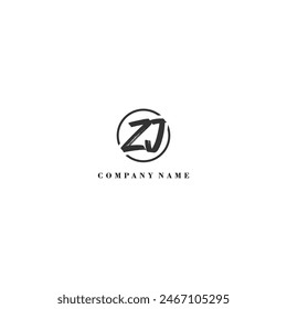 Inicial ZJ cepillo logo de la empresa identidad de tendencia