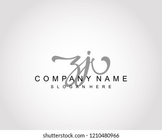 Initial ZJ handwriting logo vector