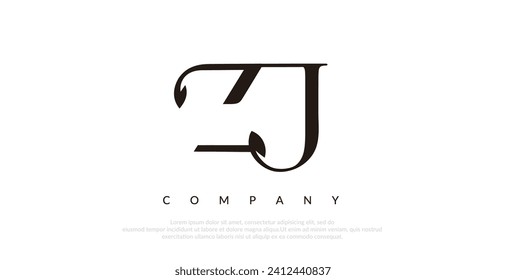 Initial ZJ Logo Design Vector 