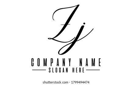initial zj modern design template illustration