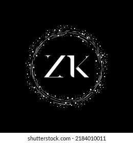 Resumen inicial de ZK Resumen de la carta moderna vector de diseño con fondo negro.