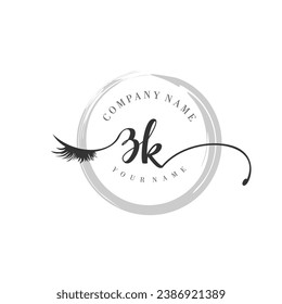 Initial ZK monogram eye and eyelash handwriting