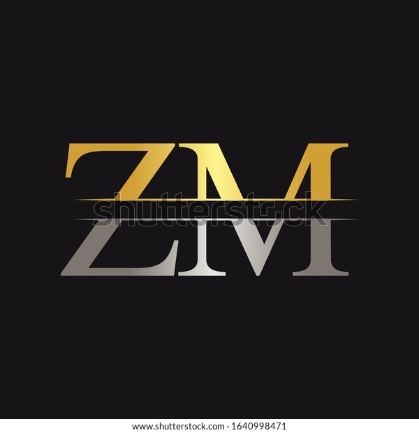 Initial Zm Logo Design Vector Template Stock Vector (Royalty Free