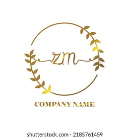 initial ZM logo vector handwriting signature Elegant branding art